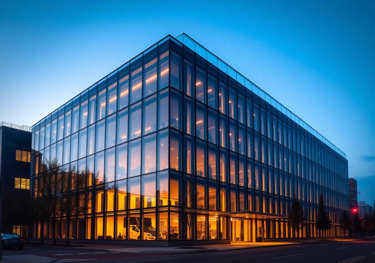 Réseau de ventilation dans un immeuble de bureaux